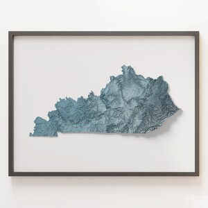 Kentucky - Carte du relief ombragé - Topographie naturelle