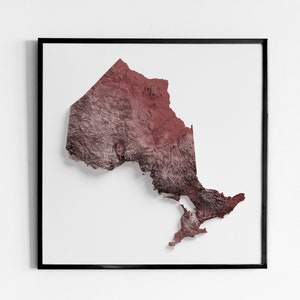 Ontario - Shaded Relief Map - Natural Topography