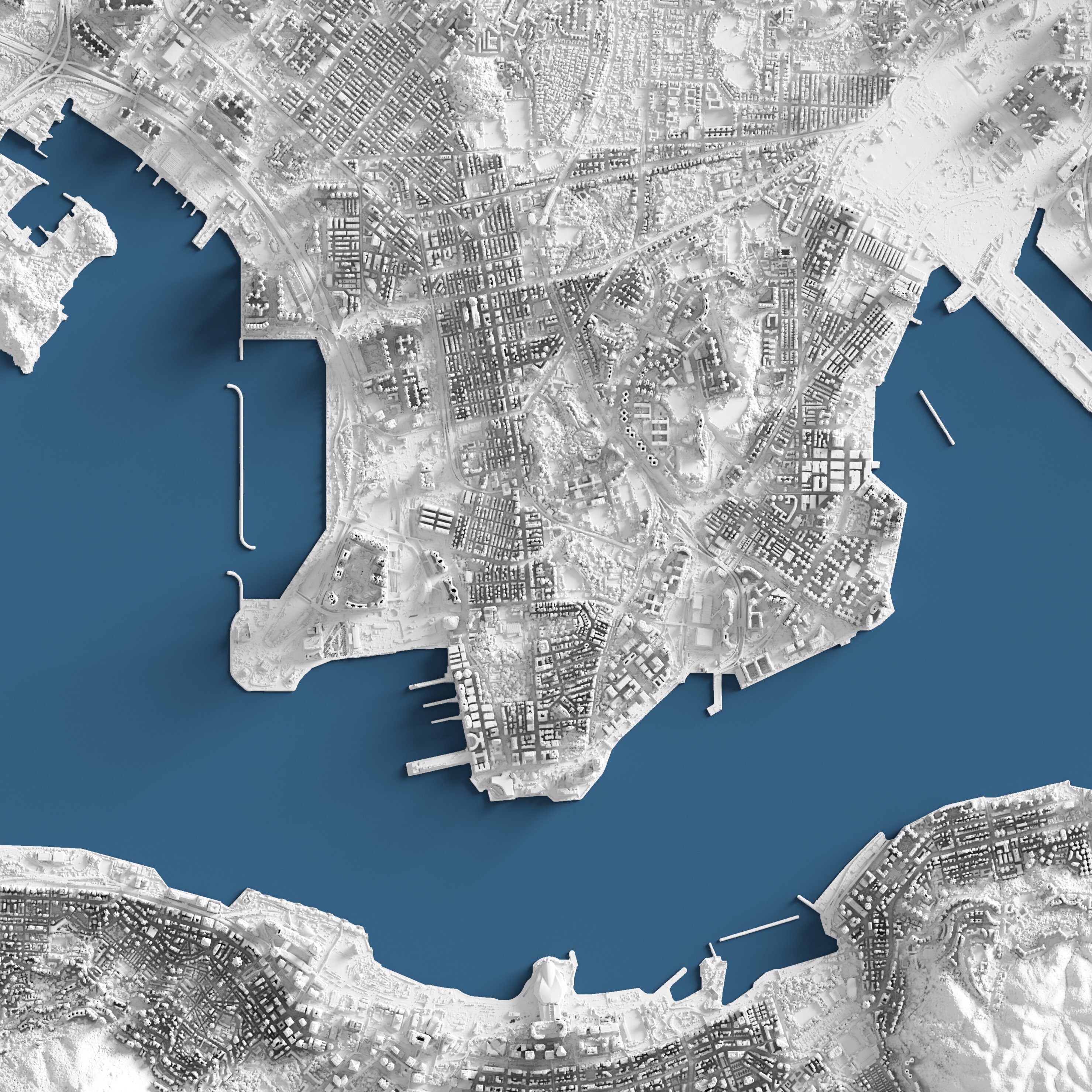 Hong Kong Shaded Relief Map Detailed Topography Etsy