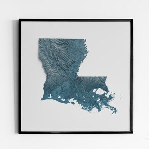 Louisiana - Schattierte Reliefkarte - Natürliche Topographisch
