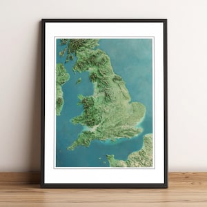 England - Shaded Relief Map - Imagery