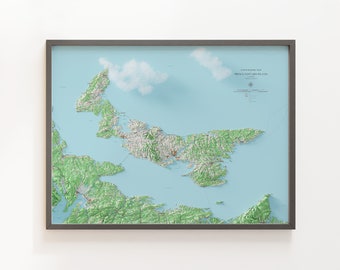 Prince Edward Island - Topographic Map - Shaded Relief Map