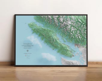 Vancouver Island - Topographic Map - Shaded Relief Map