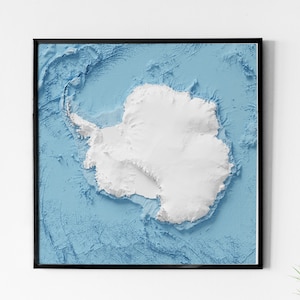 Antarctique - Carte du relief ombrée - Topographie naturelle - Bathymétrie
