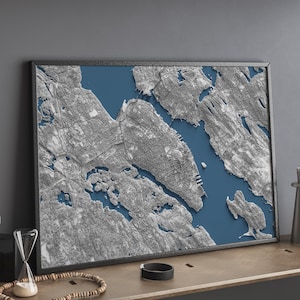 Halifax, Nova Scotia, Canada - Shaded Relief Map - Detailed Topography