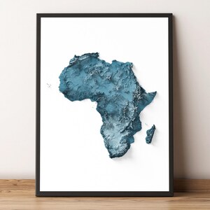 Africa - Shaded Relief Map - Natural Topography