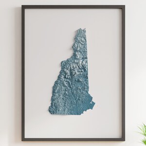 New Hampshire - Reliefkarte - Naturtopographie