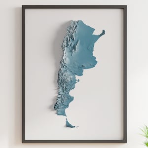 Argentine - Carte du relief ombragé - Topographie naturelle