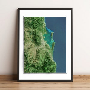 Brisbane, Australia - Shaded Relief Map - Imagery