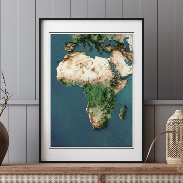 Africa - Shaded Relief Map - Imagery