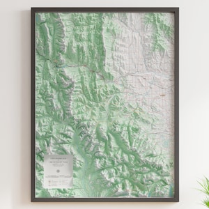 Crowsnest Pass, Alberta, Canada - Carte topographique - Carte en relief ombrée
