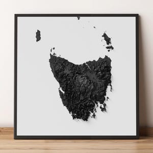 Tasmanie - Carte du relief ombragé - Topographie naturelle