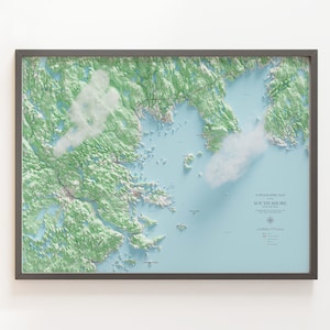 South Shore Nova Scotia - Topographic Map - Shaded Relief Map