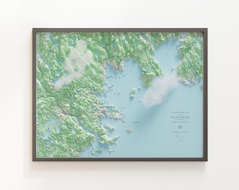 South Shore Nova Scotia - Topographic Map - Shaded Relief Map