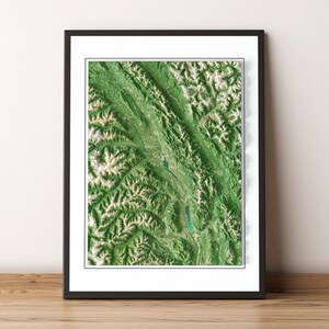 Columbia Valley, Brits-Columbia, Canada - gearceerde reliëfkaart - afbeeldingen