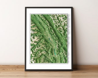 Columbia Valley, British Columbia, Canada - Shaded Relief Map - Imagery