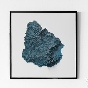 Uruguay - Shaded Relief Map - Natural Topography