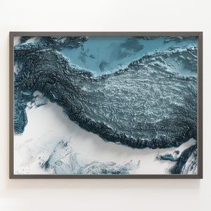 De Himalaya - gearceerde reliëfkaart - natuurlijke topografie