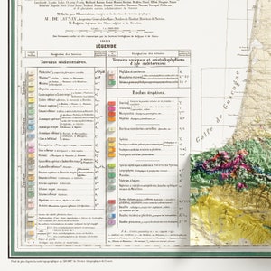 Carte Géologique de la France - France Geological Map - Vintage Geology - Shaded Relief Map image 4