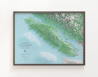 Vancouver Island - Topographic Map - Shaded Relief Map