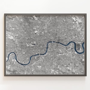 Londen, Engeland: gearceerde reliëfkaart: gedetailleerde topografie
