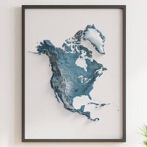 Amérique du Nord - Carte du relief ombragé - Topographie naturelle