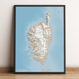 Córcega, Francia - Mapa en Relieve Sombreado - Mapas de Islas y Costas