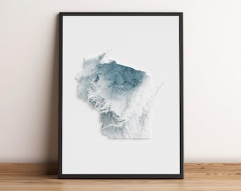 Wisconsin - Carte du relief ombragé - Topographie naturelle