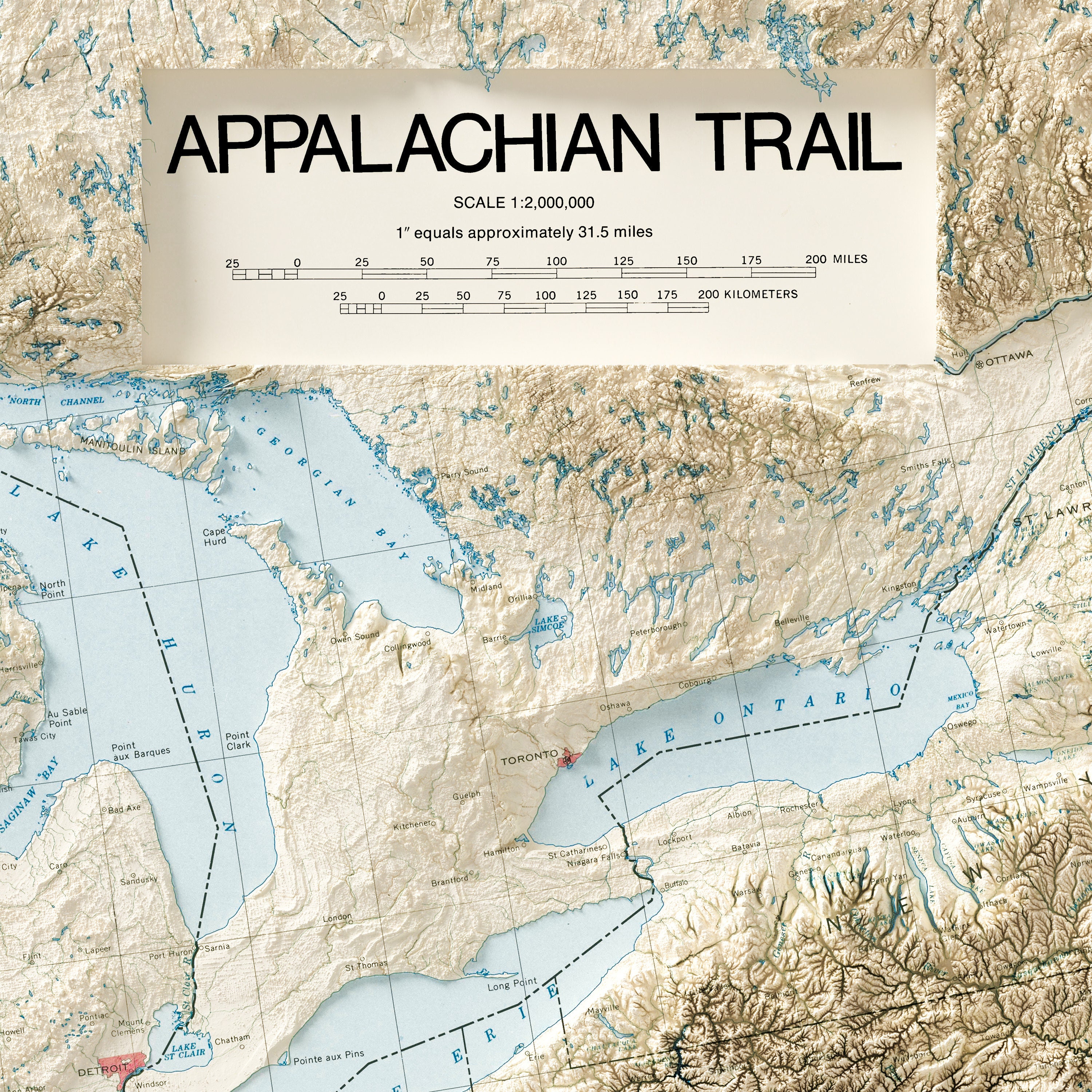 The Appalachian Trail (c.1981) - Vintage Topographic Map - Shaded