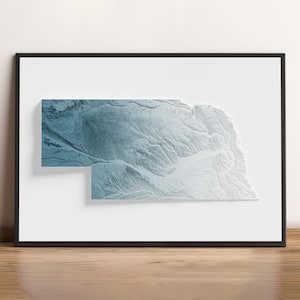 Nebraska - Carte du relief ombragé - Topographie naturelle