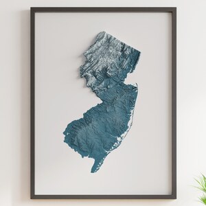 New Jersey - Carte du relief ombragé - Topographie naturelle