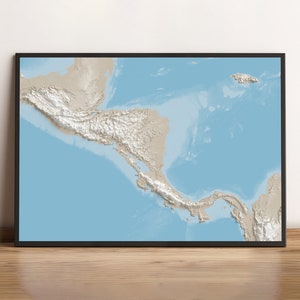 Mittelamerika - Reliefkarte - natürliche Topographie