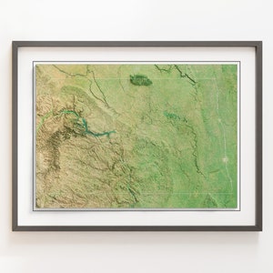 North Dakota, USA - Reliefkarte mit Schattierung - Bilder