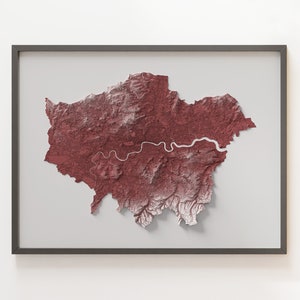 Londres, Angleterre - carte en relief ombragé
