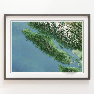 Île de Vancouver, Colombie-Britannique, Canada - Carte en relief ombrée - Images
