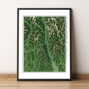 Lac Kootenay, Colombie-Britannique, Canada - Carte en relief ombrée - Images
