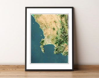 Cidade do Cabo, África do Sul - Mapa de relevo sombreado - Imagens