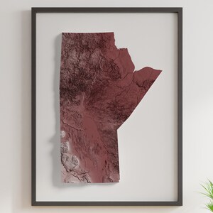 Manitoba - Schattierte Reliefkarte - 5 Farbvariationen