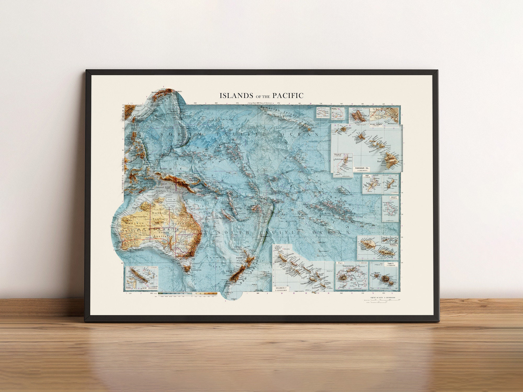 South pacific map - Etsy Nederland, حجم الصورة 2000x1500