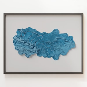 Paris, France - carte en relief ombragé