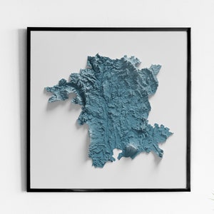 Worcestershire County, England - Shaded Relief Map - Natural Topography