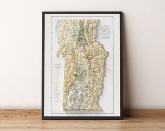 Puede incluir: Un mapa enmarcado de la Sierra Nevada en California, EE. UU. El mapa está en un marco negro y muestra la topografía de las montañas con líneas de nivel y relieve sombreado. El mapa también incluye una leyenda y una barra de escala.