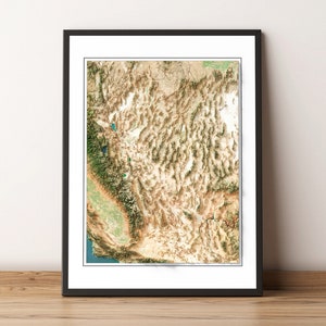 Nevada, U.S.A. - Shaded Relief Map - Imagery