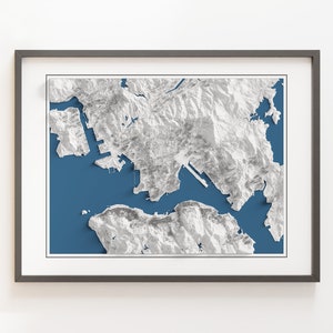 Hong Kong - Carte en relief ombrée - Topographie détaillée