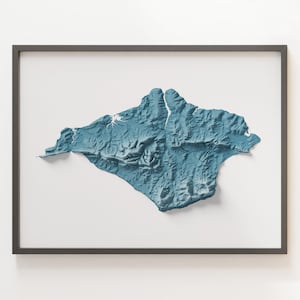 Île de Wight, Angleterre - Carte en relief ombrée - Topographie naturelle