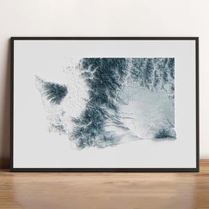 État de Washington - Carte en relief ombrée - Topographie naturelle