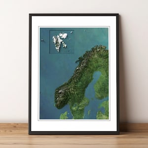 Norvège - Carte en relief ombrée - Images