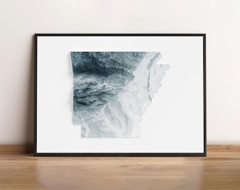 Arkansas - Carte en relief ombragé - Topographie naturelle
