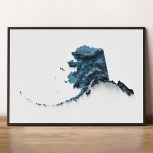 Alaska - Carte du relief ombragé - Topographie naturelle