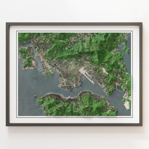 Hong Kong - Carte en relief ombrée - Topographie détaillée